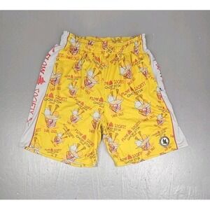 Flow Society Shorts Mens Large Yellow Lacrosse Chinese Takeout Chop Sticks
